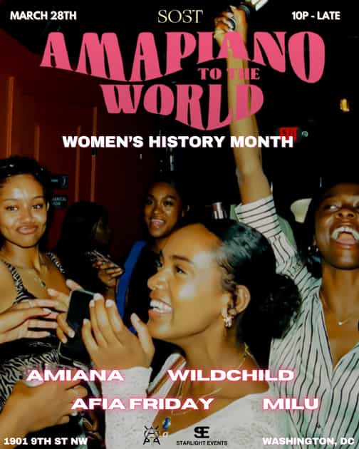 Amapiano To The World @ SOST (Vinyl Room) 03/28/26 promotional graphic